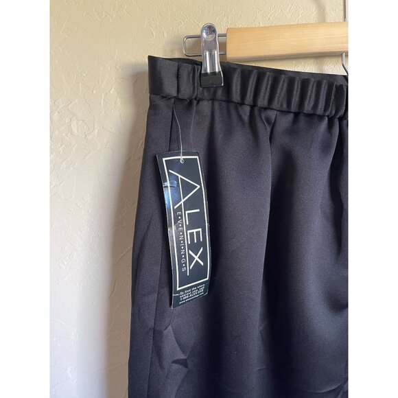 New! Alex Evenings Black Satin Maxi Skirt Size 14W Made in USA Vintage MSRP $89 - Picture 4 of 6